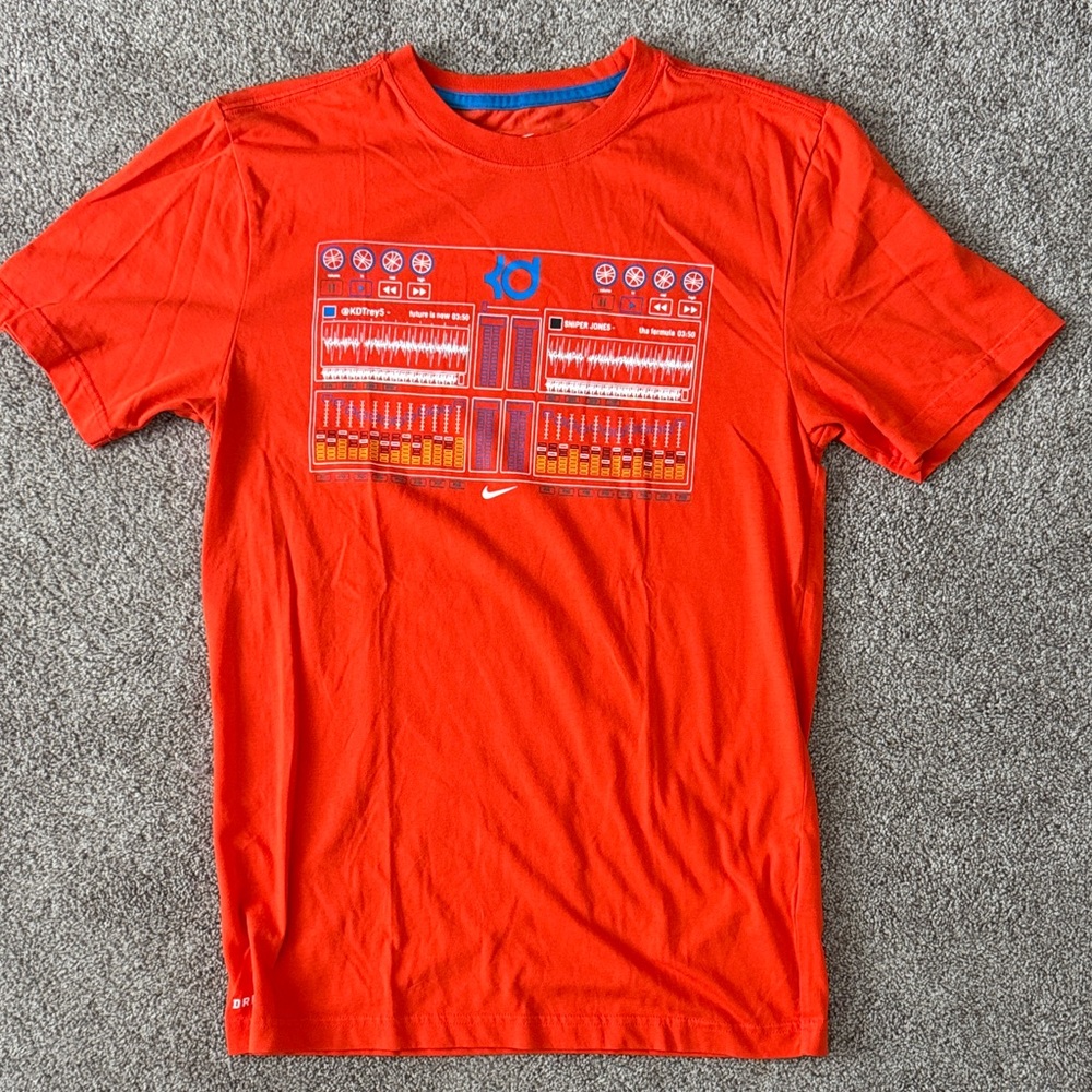 Nike Men’s Bright Orange KD Electronic Graphic Crew Tee